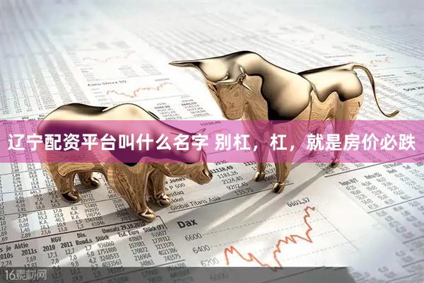 辽宁配资平台叫什么名字 别杠，杠，就是房价必跌