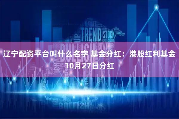辽宁配资平台叫什么名字 基金分红：港股红利基金10月27日分红