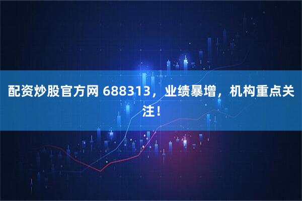 配资炒股官方网 688313，业绩暴增，机构重点关注！